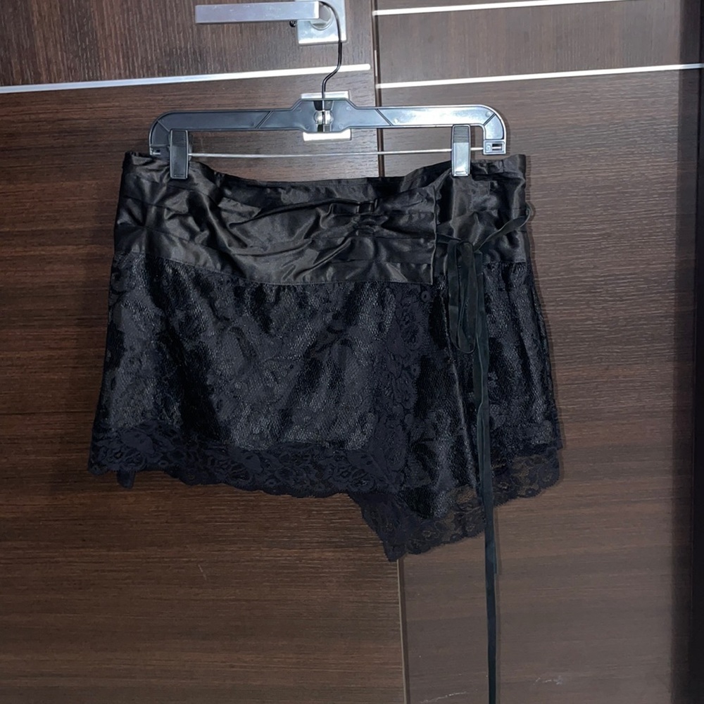 Pinko wrap lace mini skirt